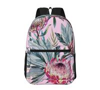 Hnnkloy Tropical Protea Pattern, 17 Inch Backpack With Pockets Casual Daypack Water Resistant School Bag