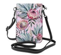 Hnnkloy Tropical Protea Pattern, Cell Phone Purses For Women, Small Crossbody Bags - PU Leather Cellphone Wallet With Credit Card Slots