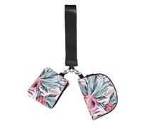 Hnnkloy Tropical Protea Pattern, Outdoor Sports Wrist Bag, Portable Coin Purse, Dual Pouch Wristlet Wallets with Detachable Keychain