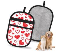 Hnnkloy Valentines Day Heart, 2 Pack Pet Hair Removal Gloves For Bed,Carpet,Clothes,Sofa,Static Grooming Glove For Dogs & Cats
