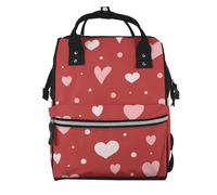 Hnnkloy Valentine's Day Heart Pattern, Large Capacity Mummy Backpack Diaper Bag Travel Backpack for Outdoor