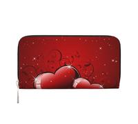 Hnnkloy Valentines Glitters Love Hearts Printed, PU Leather Wallets Large Capacity Clutch Wallet for Men Women