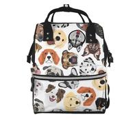 Hnnkloy Various Dog Patterns, Large Capacity Mummy Backpack Diaper Bag Travel Backpack for Outdoor