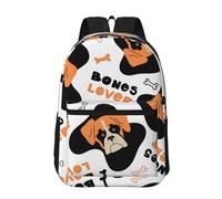 Hnnkloy Vector Seamless Pattern With Boxer, 17 Inch Backpack With Pockets Casual Daypack Water Resistant School Bag