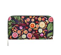 Hnnkloy Vegan Live Fruits Vegetables Print, PU Leather Wallets Large Capacity Clutch Wallet for Men Women