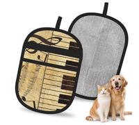 Hnnkloy Vintage Music Note Piano, 2 Pack Pet Hair Removal Gloves For Bed,Carpet,Clothes,Sofa,Static Grooming Glove For Dogs & Cats