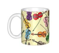 Hnnkloy Violin Music Note,Ceramic Mug Large Coffee Cup Suitable for Kitchen Restaurant Office Coffee Shop 330ml