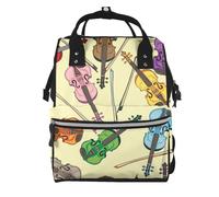 Hnnkloy Violin Music Note, Large Capacity Mummy Backpack Diaper Bag Travel Backpack for Outdoor