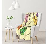 Hnnkloy Violin Music Note,Soft Blanket for Couch Sofa Bed Warm Anti-Pilling Flannel Plush Throw Blanket 76 X 102 cm