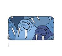 Hnnkloy Wall of Walrus, PU Leather Wallets Large Capacity Clutch Wallet for Men Women
