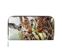 Hnnkloy Watercolor Deer Giraffe, PU Leather Wallets Large Capacity Clutch Wallet for Men Women