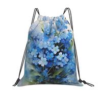Hnnkloy Watercolor Forget Me Not Flowers, Drawstring Backpack Unisex Sport Gym Bag Casual Daypack Drawstring Sackpack