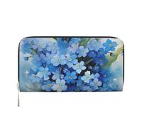 Hnnkloy Watercolor Forget Me Not Flowers, PU Leather Wallets Large Capacity Clutch Wallet for Men Women