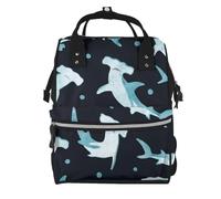 Hnnkloy Watercolor Hammerhead Shark, Large Capacity Mummy Backpack Diaper Bag Travel Backpack for Outdoor