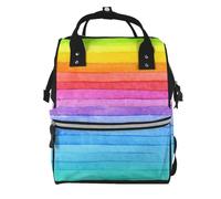 Hnnkloy Watercolor Paint Bright Colors Line Artwork, Large Capacity Mummy Backpack Diaper Bag Travel Backpack for Outdoor