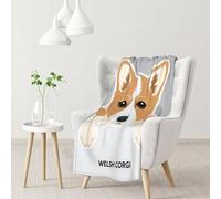 Hnnkloy Welsh Corgi Dog Print,Soft Blanket for Couch Sofa Bed Warm Anti-Pilling Flannel Plush Throw Blanket 76 X 102 cm