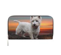Hnnkloy West Highland White Terrier Dogs Mountains White, PU Leather Wallets Large Capacity Clutch Wallet for Men Women