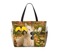 Hnnkloy Westie Autumn West Highland White Terrier Dogs, Large Capacity Beach Bag Travel Shoulder Bag For Women - Waterproof Tote Handbag