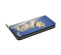 Hnnkloy Westie Winter West Highland White Terrier Dogs, PU Leather Wallets Large Capacity Clutch Wallet for Men Women