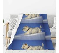Hnnkloy Westie Winter West Highland White Terrier Dogs,Throw Blanket Warm Flannel Plush Soft Sofa Blanket As Bed Cover/Bed Sheets,60"x50"