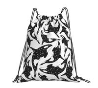 Hnnkloy Whale Orca Killer, Drawstring Backpack Unisex Sport Gym Bag Casual Daypack Drawstring Sackpack