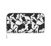 Hnnkloy Whale Orca Killer, PU Leather Wallets Large Capacity Clutch Wallet for Men Women