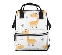 Hnnkloy White Animal Giraffe, Large Capacity Mummy Backpack Diaper Bag Travel Backpack for Outdoor