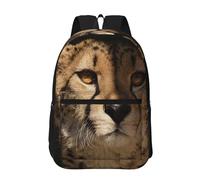 Hnnkloy White Cheetah Printed, 17 Inch Backpack With Pockets Casual Daypack Water Resistant School Bag