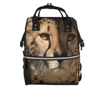 Hnnkloy White Cheetah Printed, Large Capacity Mummy Backpack Diaper Bag Travel Backpack for Outdoor