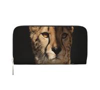 Hnnkloy White Cheetah Printed, PU Leather Wallets Large Capacity Clutch Wallet for Men Women