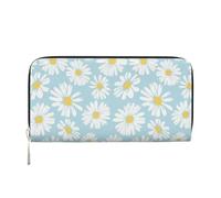 Hnnkloy White Daisy Flower, PU Leather Wallets Large Capacity Clutch Wallet for Men Women