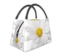 Hnnkloy White Daisy Flower with Bright Yellow Heart, Portable Lunch Bag, Insulated Tote Bag Durable Lunch Box Reusable Cooler Bag