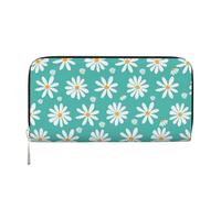 Hnnkloy White Daisy Flowers, PU Leather Wallets Large Capacity Clutch Wallet for Men Women