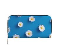 Hnnkloy White Daisy Printed, PU Leather Wallets Large Capacity Clutch Wallet for Men Women