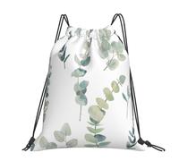 Hnnkloy White Natural Greenery Twig Printed, Drawstring Backpack Unisex Sport Gym Bag Casual Daypack Drawstring Sackpack