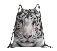 Hnnkloy White Tiger, Drawstring Backpack Unisex Sport Gym Bag Casual Daypack Drawstring Sackpack