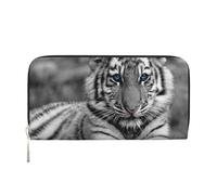 Hnnkloy White Tiger Pattern, PU Leather Wallets Large Capacity Clutch Wallet for Men Women