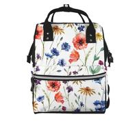 Hnnkloy Wild Flower Poppy Chrysanthemum Daisies, Large Capacity Mummy Backpack Diaper Bag Travel Backpack for Outdoor