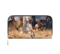 Hnnkloy Wild Horse Running Against Sand Storm, PU Leather Wallets Large Capacity Clutch Wallet for Men Women