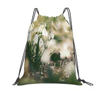 Hnnkloy Wild Spring Snowdrop, Drawstring Backpack Unisex Sport Gym Bag Casual Daypack Drawstring Sackpack