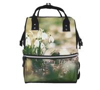 Hnnkloy Wild Spring Snowdrop, Large Capacity Mummy Backpack Diaper Bag Travel Backpack for Outdoor