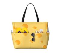 Hnnkloy Yellow Cheese Pattern, Large Capacity Beach Bag Travel Shoulder Bag For Women - Waterproof Tote Handbag