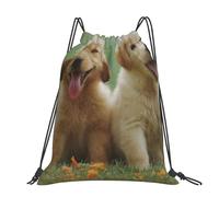 Hnnkloy Yellow Labrador Retriever Puppies, Drawstring Backpack Unisex Sport Gym Bag Casual Daypack Drawstring Sackpack