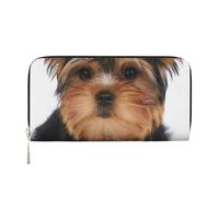 Hnnkloy Yorkshire Terrier Lies On White, PU Leather Wallets Large Capacity Clutch Wallet for Men Women