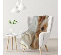 Hnnkloy Yorkshire Terrier,Soft Blanket for Couch Sofa Bed Warm Anti-Pilling Flannel Plush Throw Blanket 76 X 102 cm