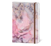 Hnogri Lined Journal Notebook, Hardcover Journal for Women, 160 Pages Thick Paper, Medium 5.7 x 8.4 in, Cute Aesthetic Floral A5 Ruled Notebook for Writing Journaling Work School Office, Red Marble