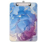 Hnogri Plastic Clipboard A4, Fashion Design A4 Letter Size Clipboards & Forms Holders for Office Supplies Lawyers,School Students and Kids, Low Profile Clip Cute Clipboard Folder, Gradient Marble