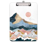 Hnogri Plastic Clipboard A4, Fashion Design A4 Letter Size Clipboards & Forms Holders for Office Supplies Lawyers,School Students and Kids, Low Profile Clip Cute Clipboard Folder, Mountain
