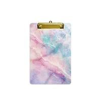 Hnogri Small Plastic Clipboard, Design A5 Memo Clip Board, Dream Marble