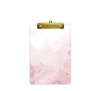 Hnogri Small Plastic Clipboard, Design A5 Memo Clip Board, Dream Pink